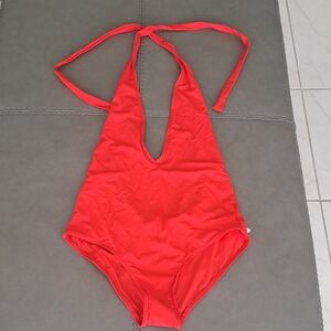Zara Vibrant Red One-Piece Swimsuit